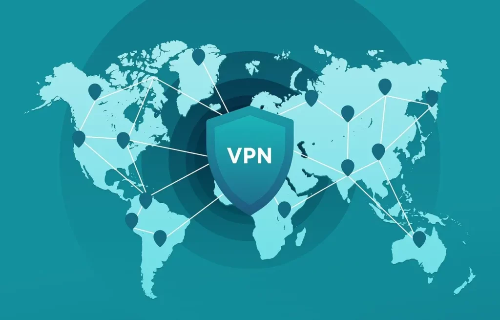 Carte du monde avec un vpn